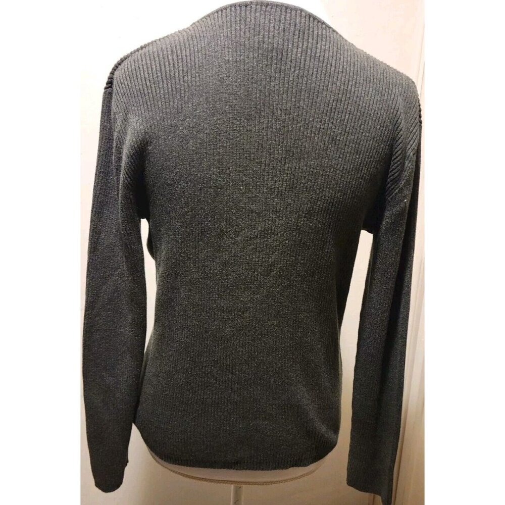 Charter Club Macys Cotton Ribbed Sweater V Neck Button Front Long Sleeve M - Picture 3 of 5